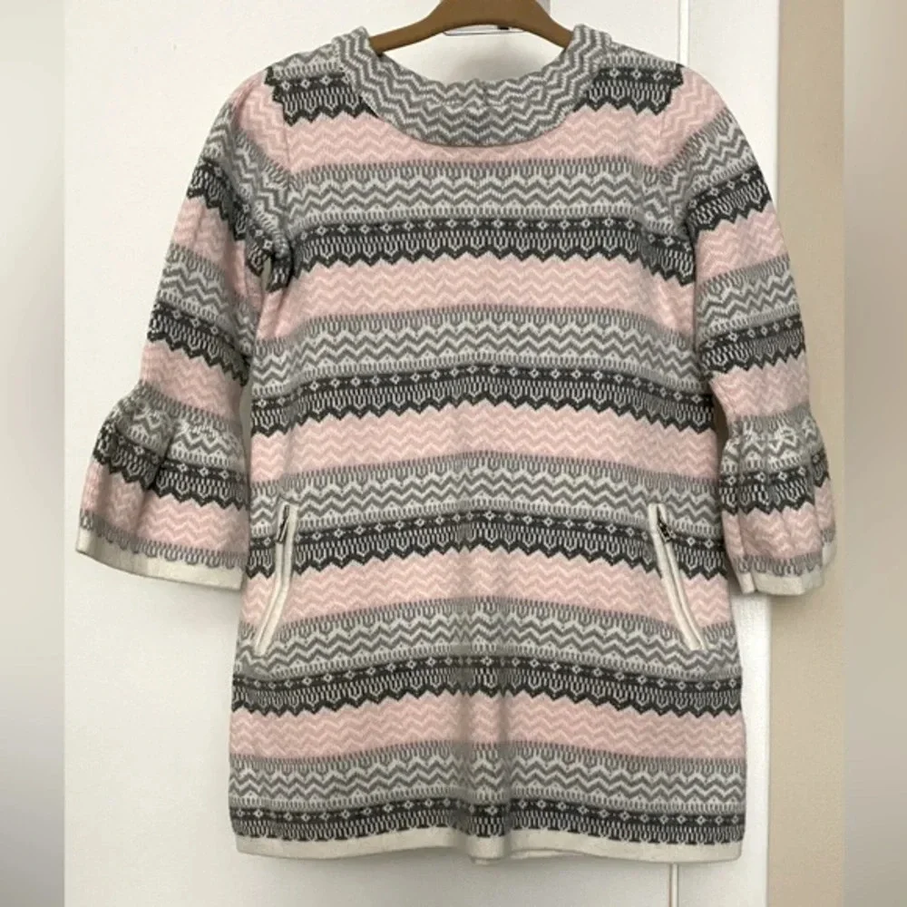 NWOT Janie and Jack Pink and Gray Sweater Dress Size 2T